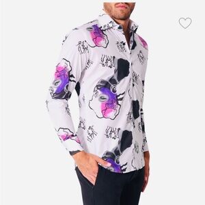 NWT BERTIGO Designer Avery Folk Art Sport Shirt Size Medium